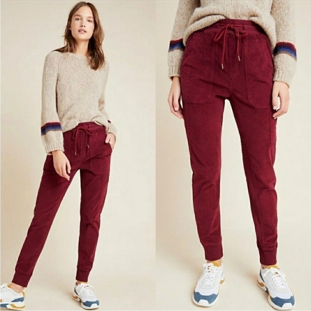 Anthropologie Leigh Burgundy Joggers Sz XS